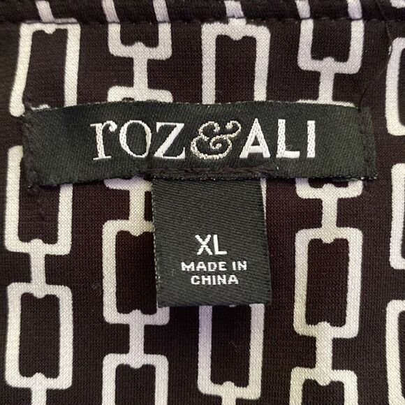 Roz & Ali Ladies Black & White Dress with Chain Link Pattern Size XL EUC - Picture 6 of 7